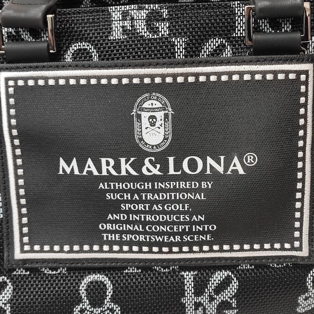 MARK&LONA トートバッグ カートバッグ スカル 総柄 黒×白