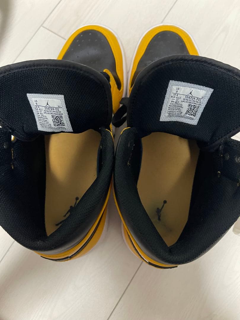 NIKEナイキ　Air Jordan 1 イエロー/ブラック　TAXI