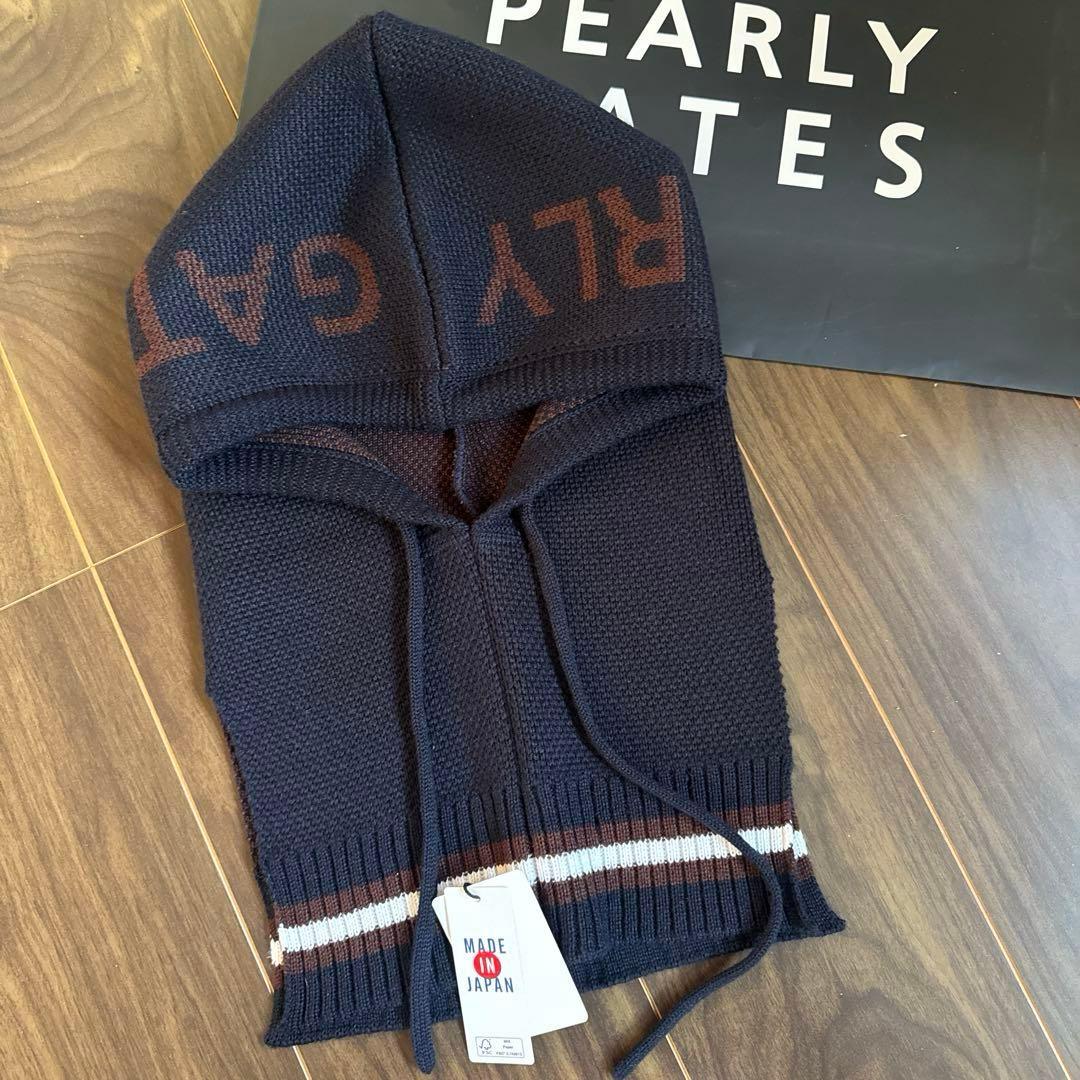 新品ᥫᩣ ̖́-PEARLY GATES フード付きニットキャップ バラクラバ帽子