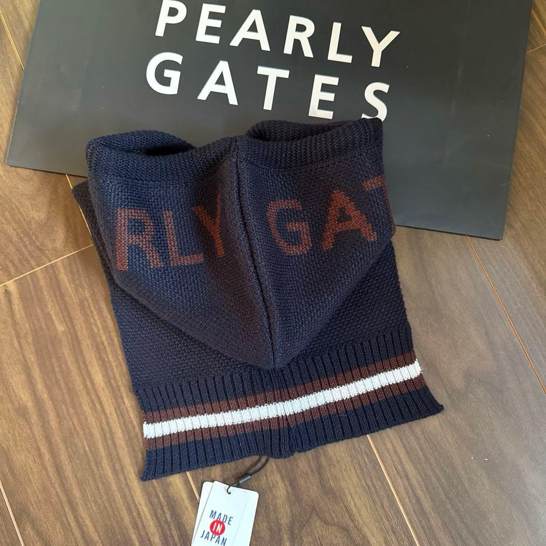 新品ᥫᩣ ̖́-PEARLY GATES フード付きニットキャップ バラクラバ帽子
