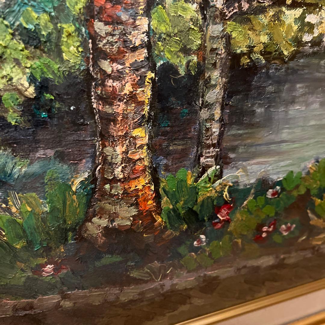 【更に値下げしました】油絵画《池》