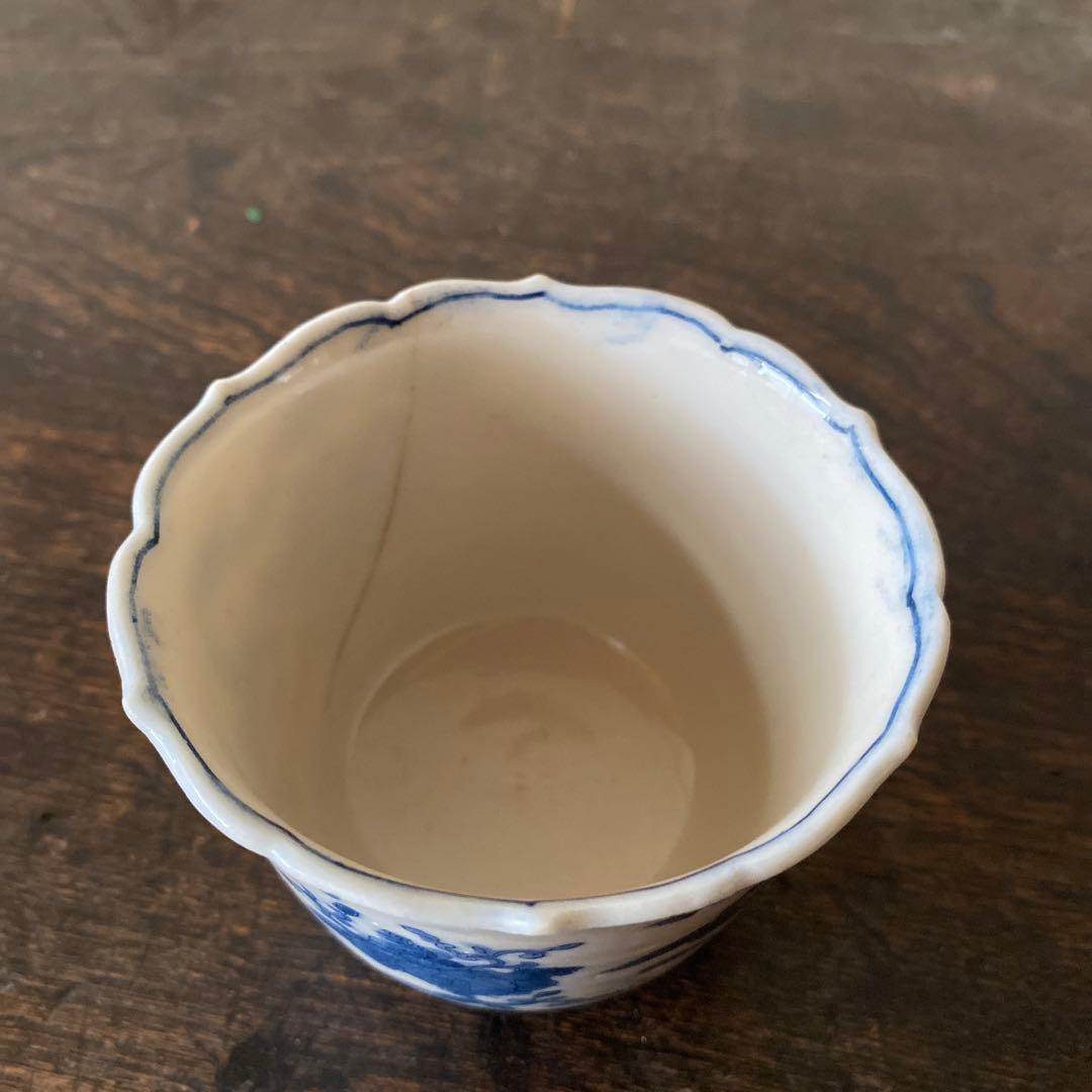 アンティーク 向付け 4客セット 蕎麦猪口 古伊万里 染め付け 和食器