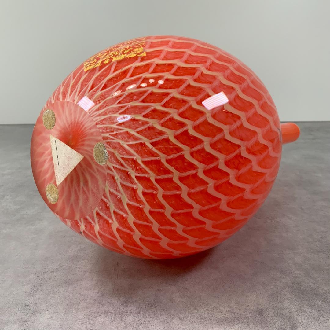 ジャパン ヴィンテージ ガラス ベース オレンジ 花器 花瓶 ビンテージ