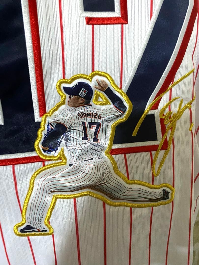 NPB 東京ヤクルトスワローズ　majestic Mサイズ　清水昇　ワッペン