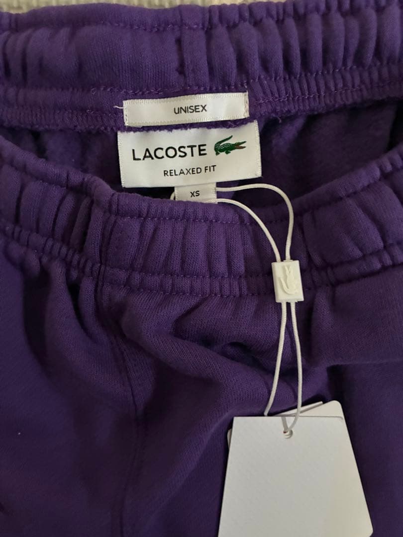 LACOSTE クラブロゴ パープルスウェット上下セット XS