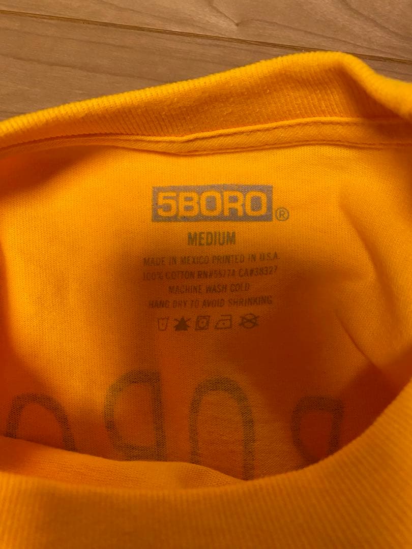 5BORO ファイブボロ Tシャツ Mサイズ YELLOW 黄色