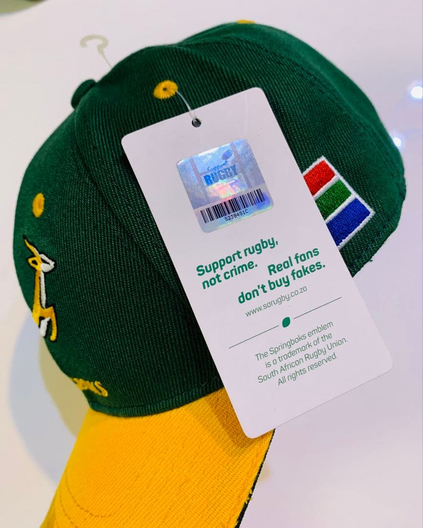 SAラグビー代表「SPRINGBOKS」のキャップ刺繍「黄色」