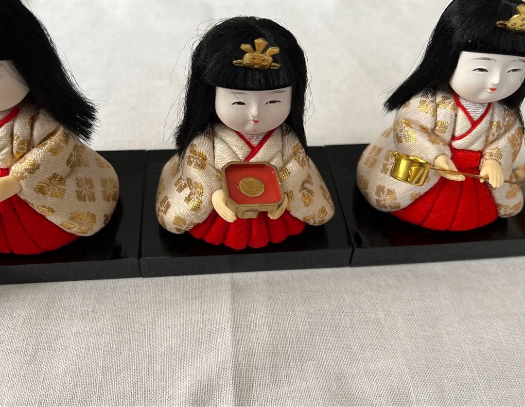 お雛様 3人官女 きめこみ人形 お花、札セット