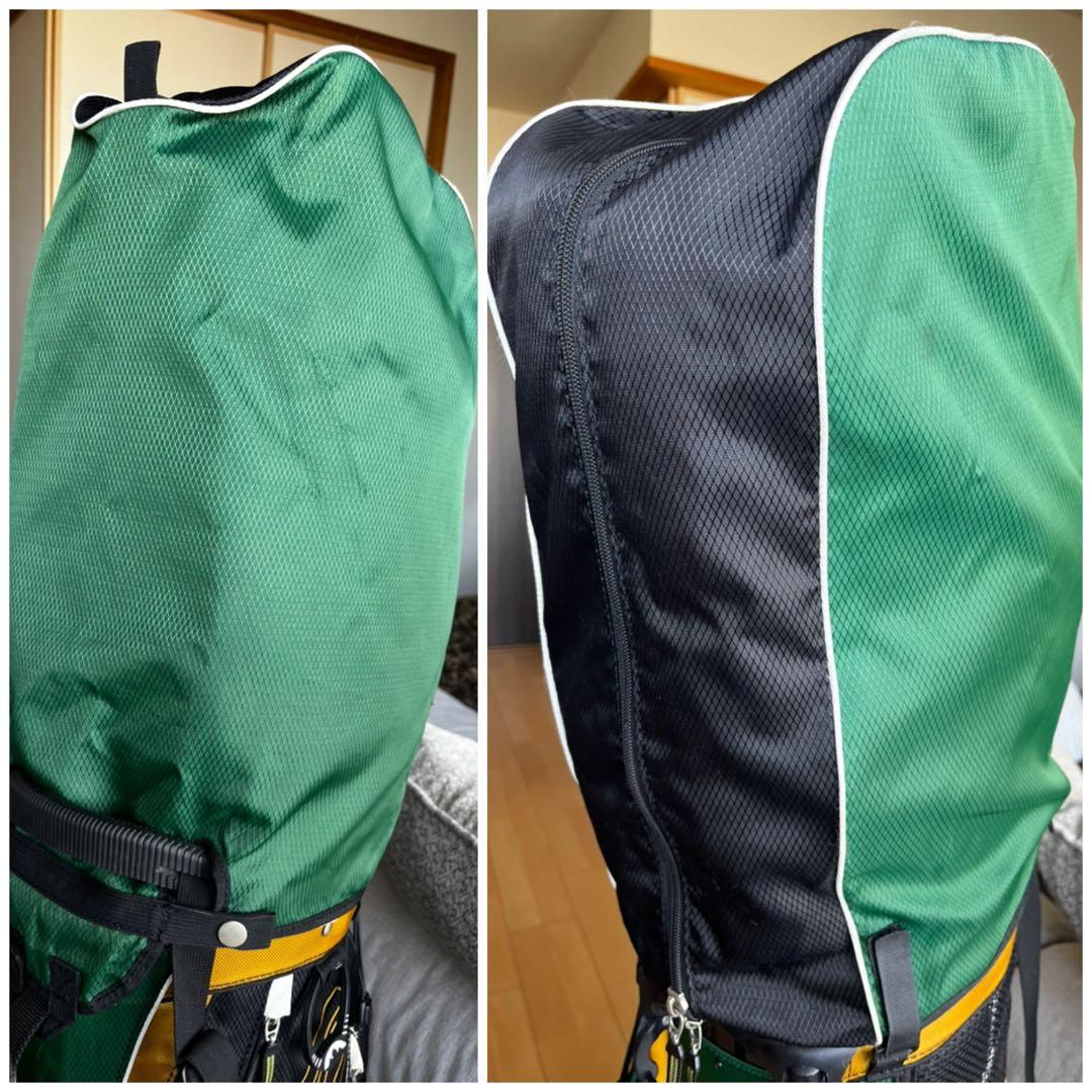 良品レア　サンマウンテン スタンド型キャディバッグ 希少カラーのグリーンイエロー