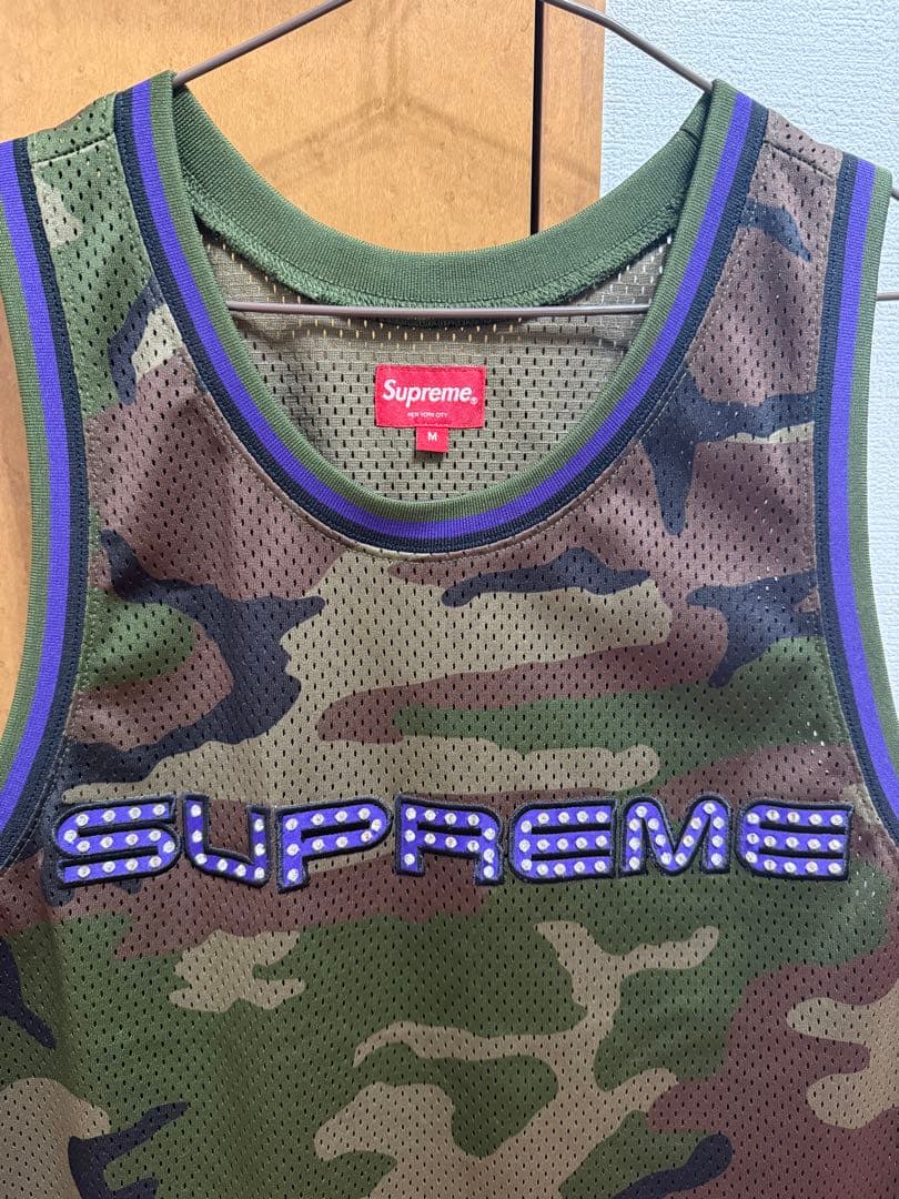 supremeラインストーンタンクトップ極美品