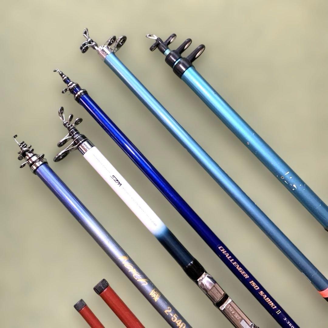 中古釣竿7本SET+大型ケース付【訳有り商品あり】