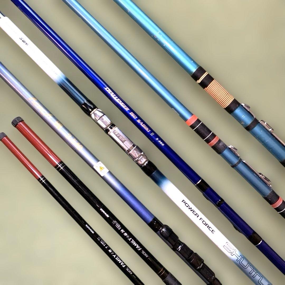 中古釣竿7本SET+大型ケース付【訳有り商品あり】
