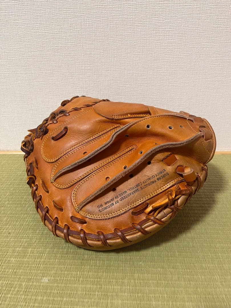 美品ミズノビクトリーステージ 硬式キャッチャーミット 捕手 厚革 ビッグM 大人