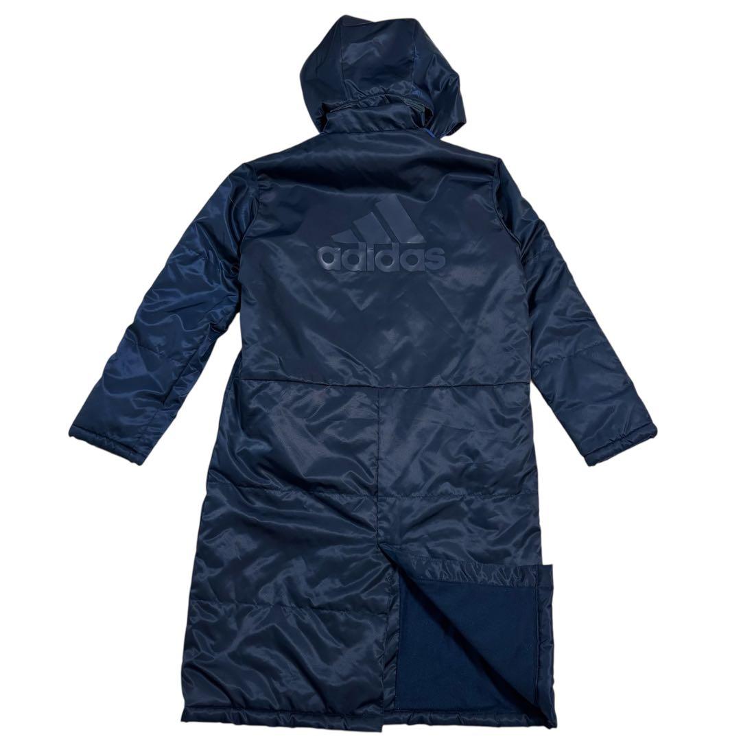 極美品　adidas アディダス　裏ボア　ベンチコート ネイビー　サッカー140