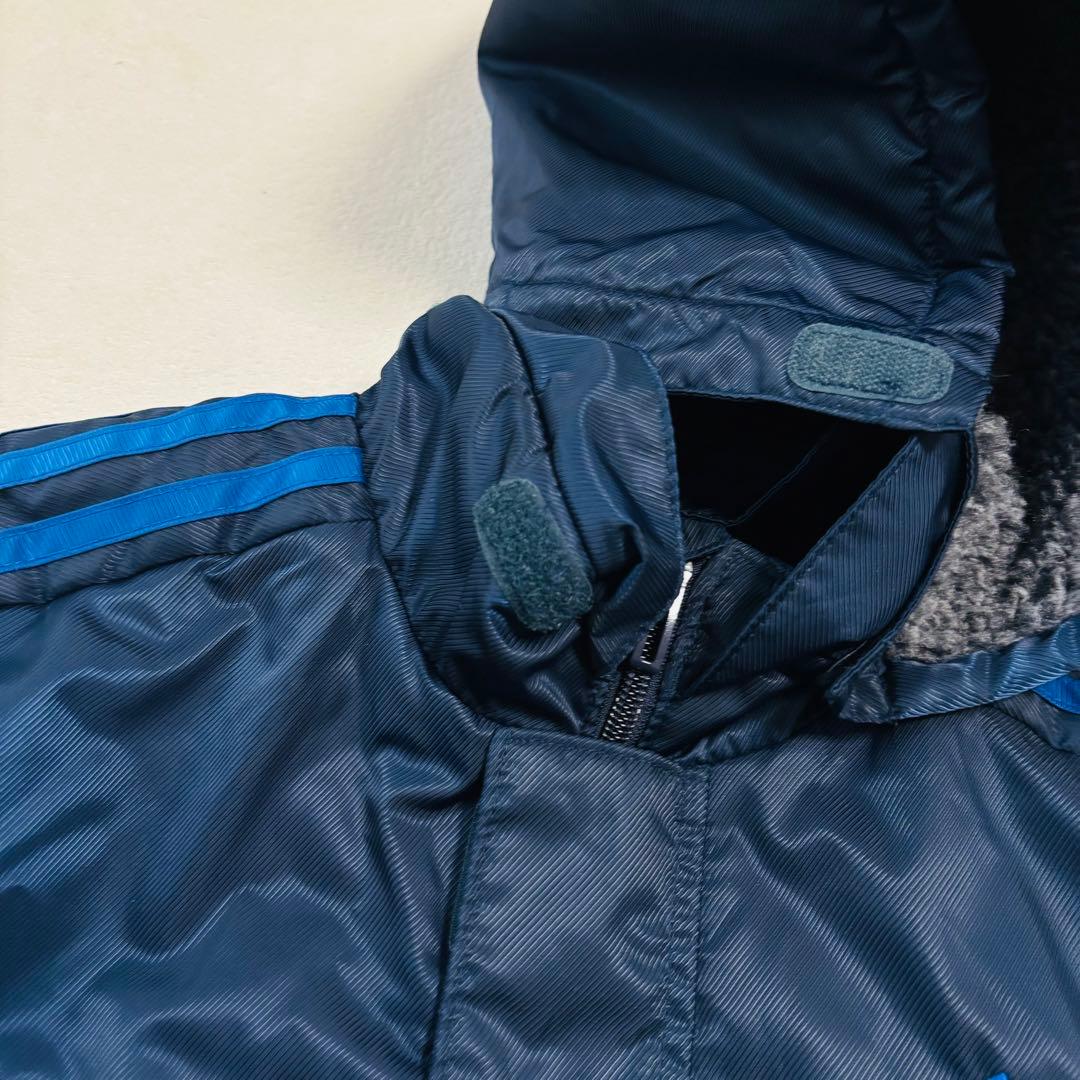 極美品　adidas アディダス　裏ボア　ベンチコート ネイビー　サッカー140