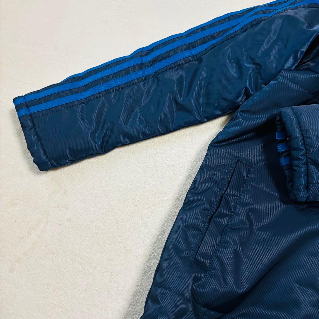 極美品　adidas アディダス　裏ボア　ベンチコート ネイビー　サッカー140