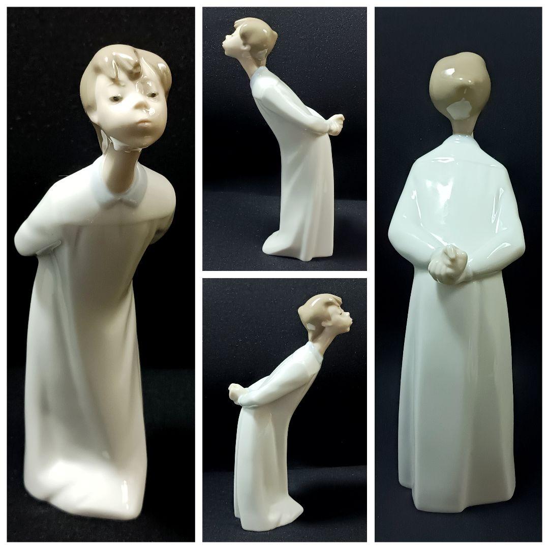 【美品】リヤドロ キスする少年 LLADRO フィギュリン 陶器人形 置物