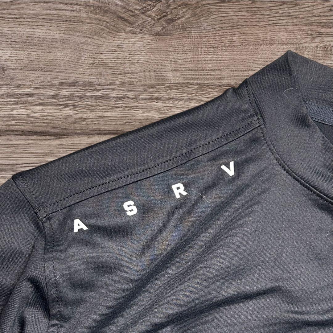 【美品】ASRV モックネック ロングスリーブTシャツ M ブラック