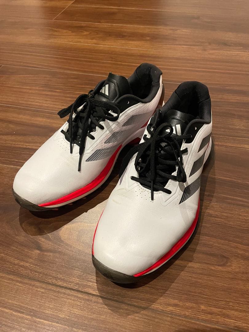 アディダス adizero ゴルフシューズ ホワイト/レッド