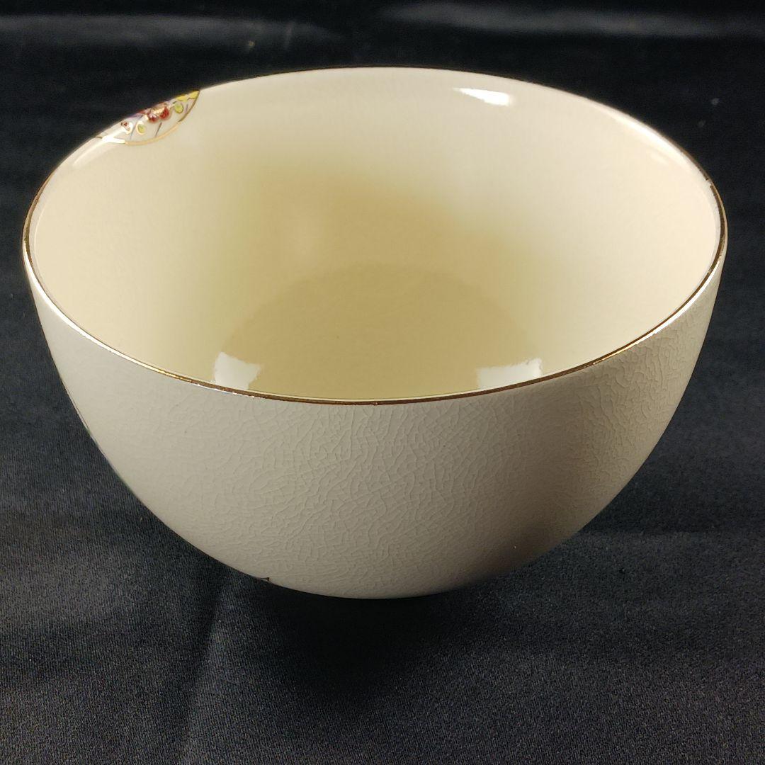 Y3386-1 仁清写 熨斗色絵金彩 小鉢碗 5客セット 共箱