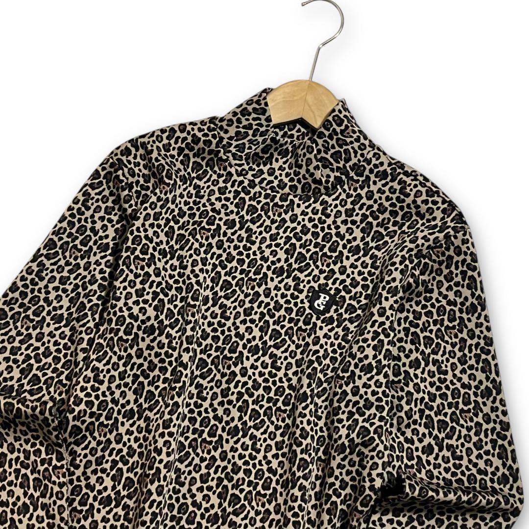 新品 パーリーゲイツ レオパード柄 モックネック カットソー Tシャツ