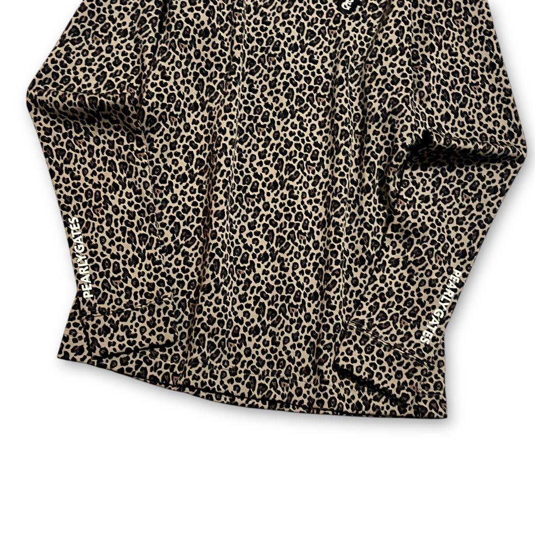 新品 パーリーゲイツ レオパード柄 モックネック カットソー Tシャツ