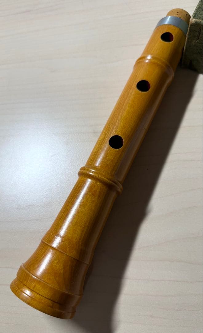 美品 銘木 琴古流 松濤 尺八 寸管 キャップ付き
