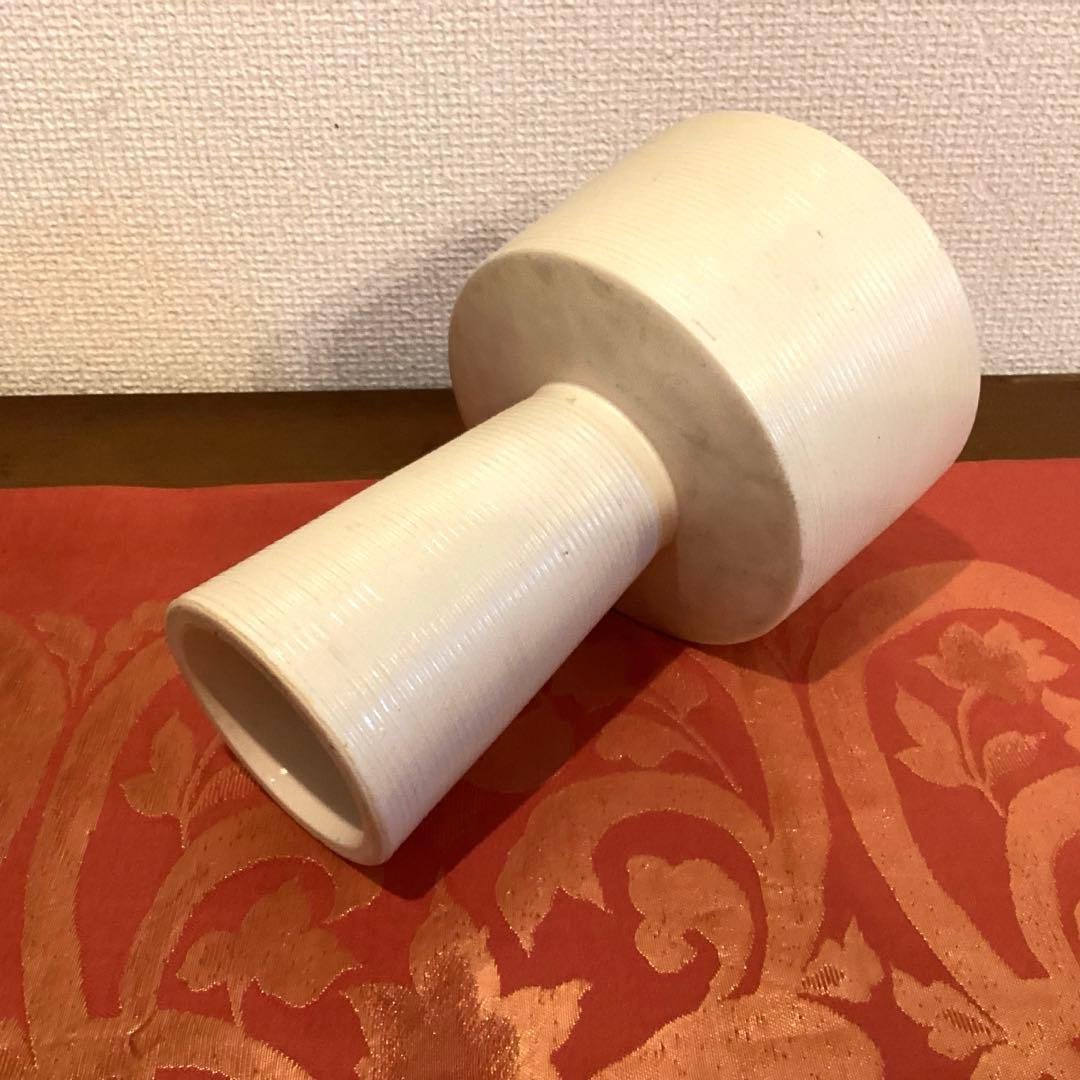 草月流花器 ベージュ系コンポート型 二種 ヴィンテージ