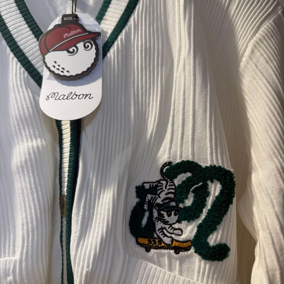 Malbon Golf マルボンゴルフ カーディガン ホワイト M 新品タグ付き