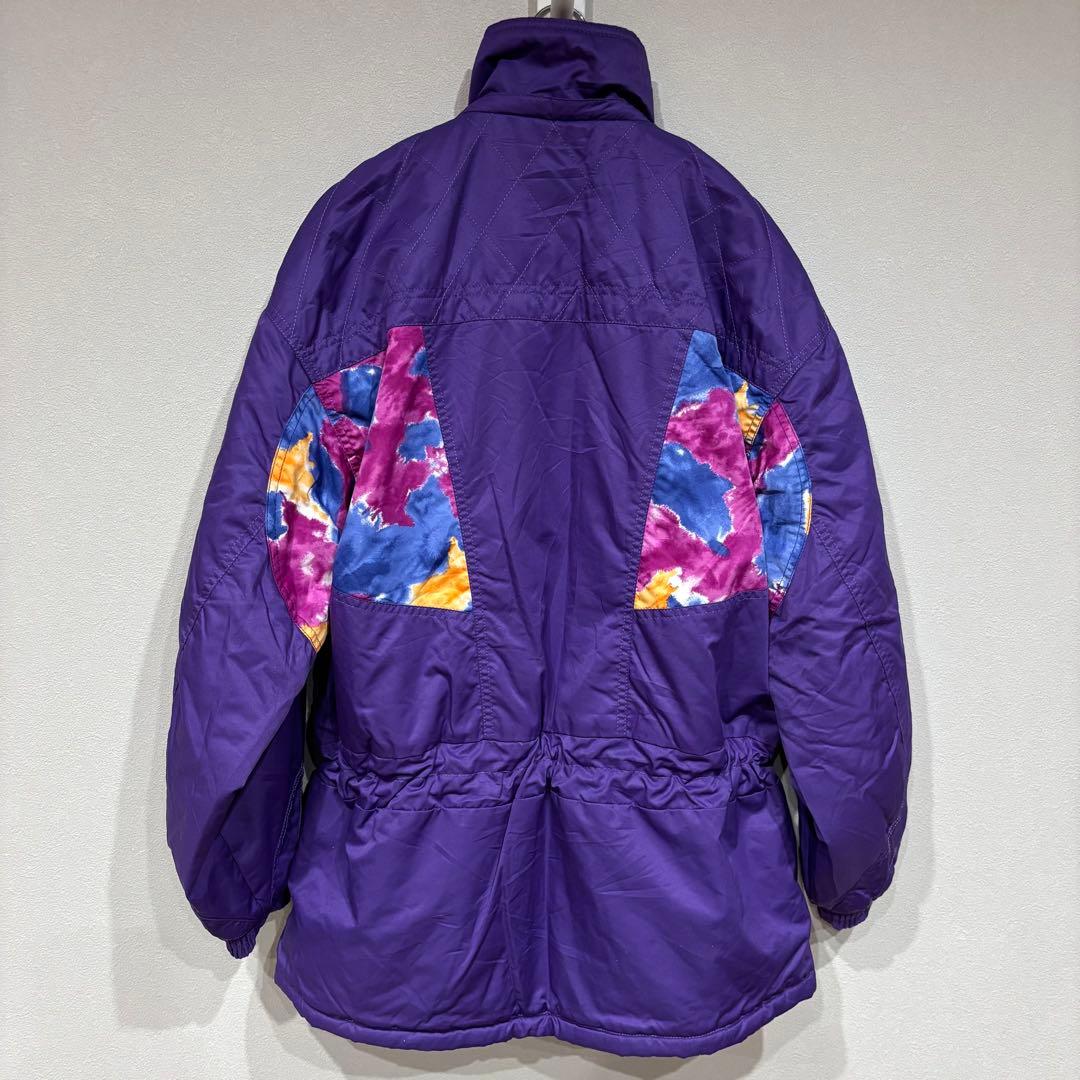 希少 90s VINOROSSO ウェア 中綿 パープル タイダイ柄 バブル