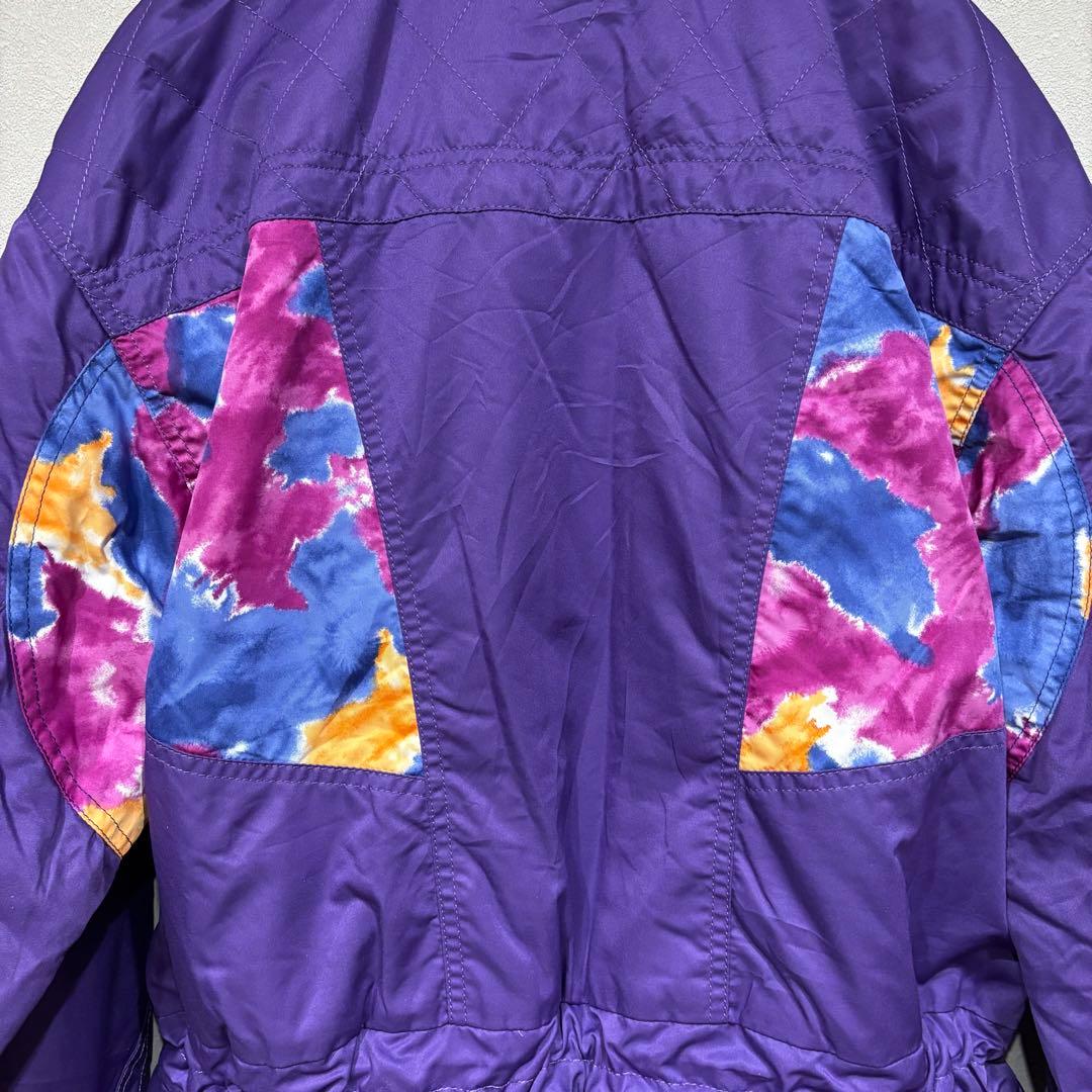 希少 90s VINOROSSO ウェア 中綿 パープル タイダイ柄 バブル