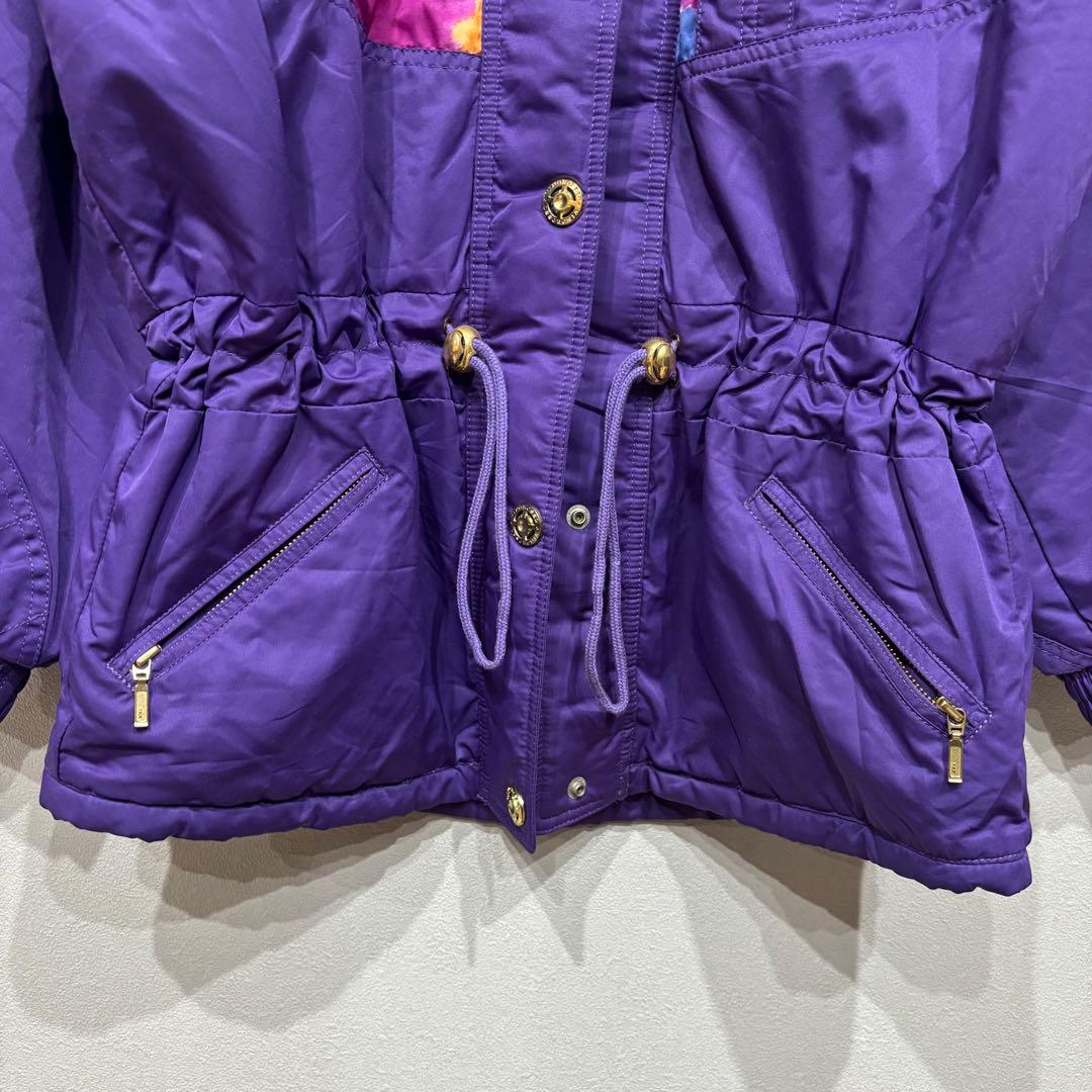 希少 90s VINOROSSO ウェア 中綿 パープル タイダイ柄 バブル