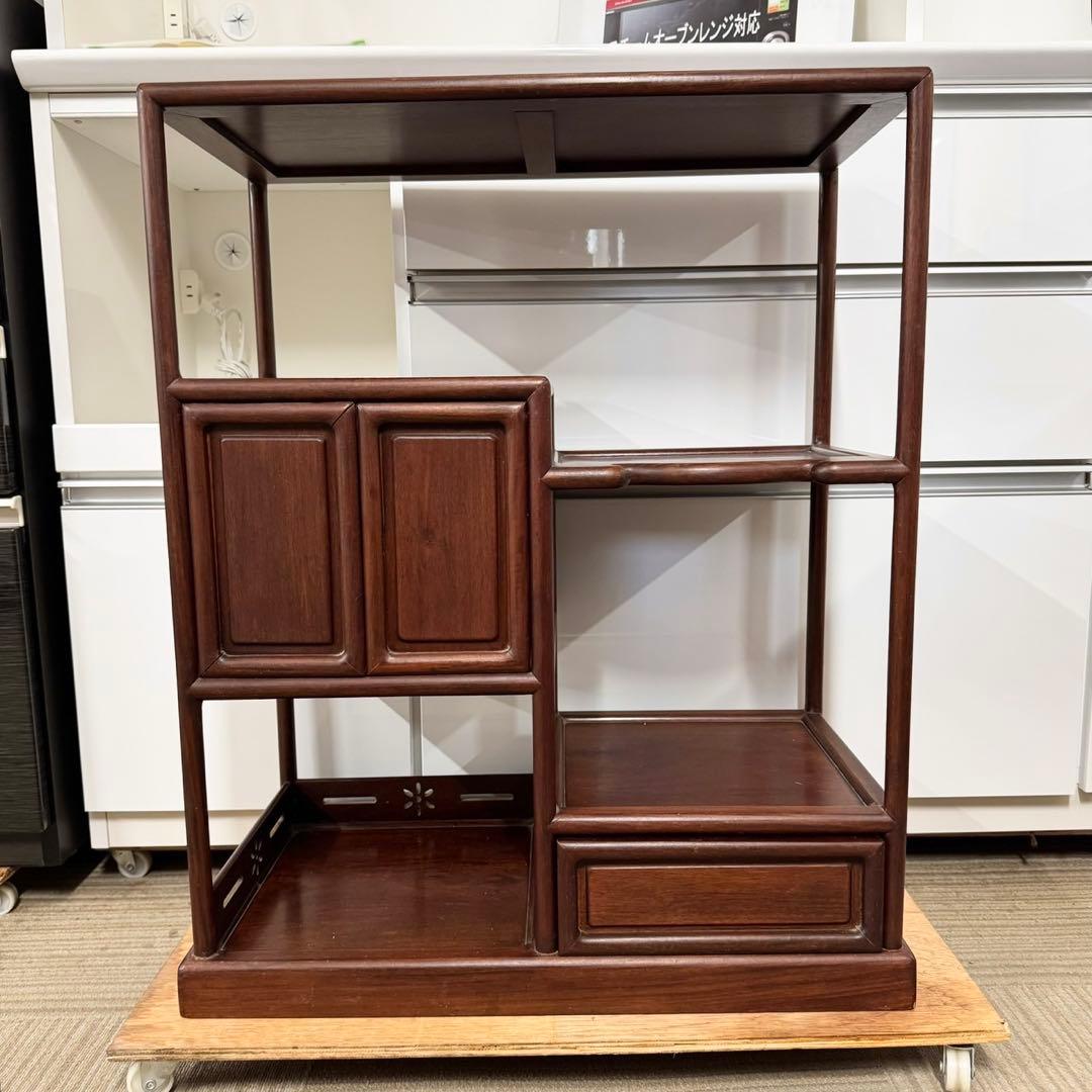 お買い得‼️紫檀 茶棚 飾り棚 唐木 キャビネット 収納家具