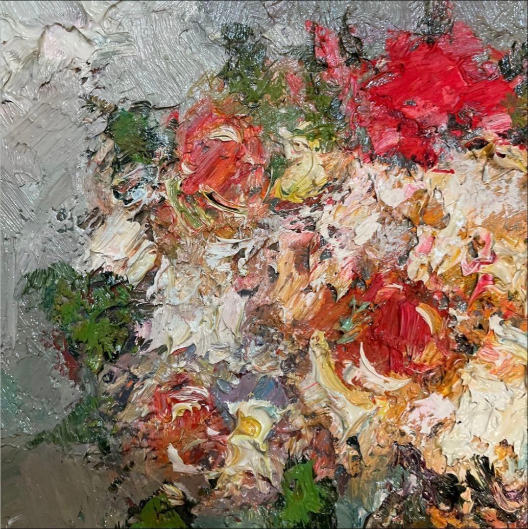 絵画・額縁・油絵・渡部ひでき・薔薇・F4号・美術品・インテリア・雑貨・新品未使用