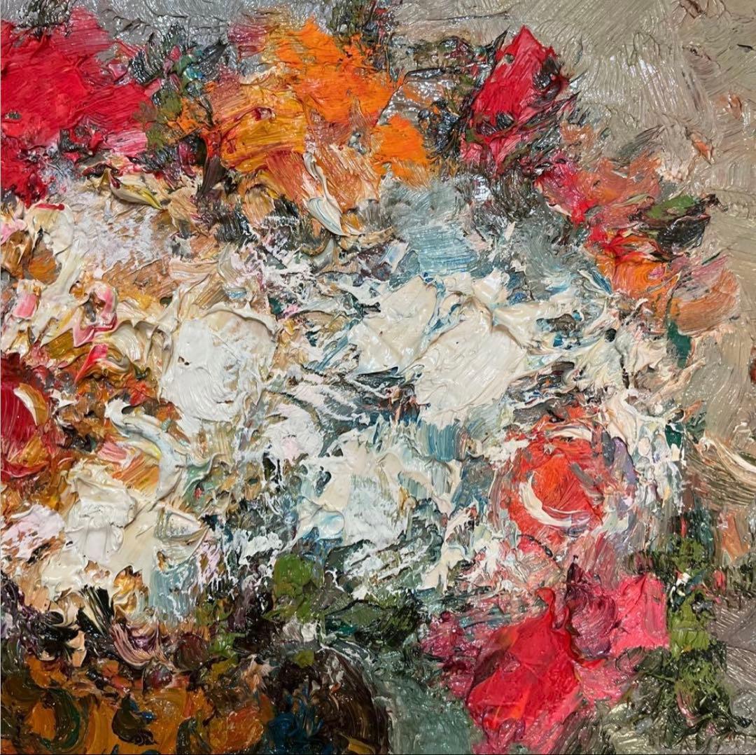 絵画・額縁・油絵・渡部ひでき・薔薇・F4号・美術品・インテリア・雑貨・新品未使用