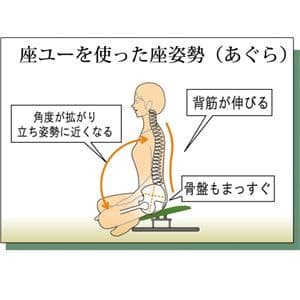 あぐら椅子/正座椅子 【背もたれ付き モスグリーン×ブラック】 幅60cm