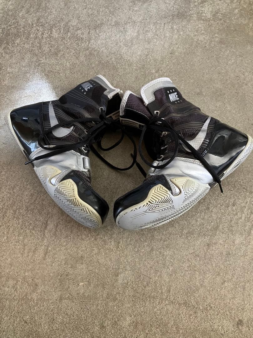 NIKE ハイパーKO ボクシングシューズ ブラック/シルバー 25㎝