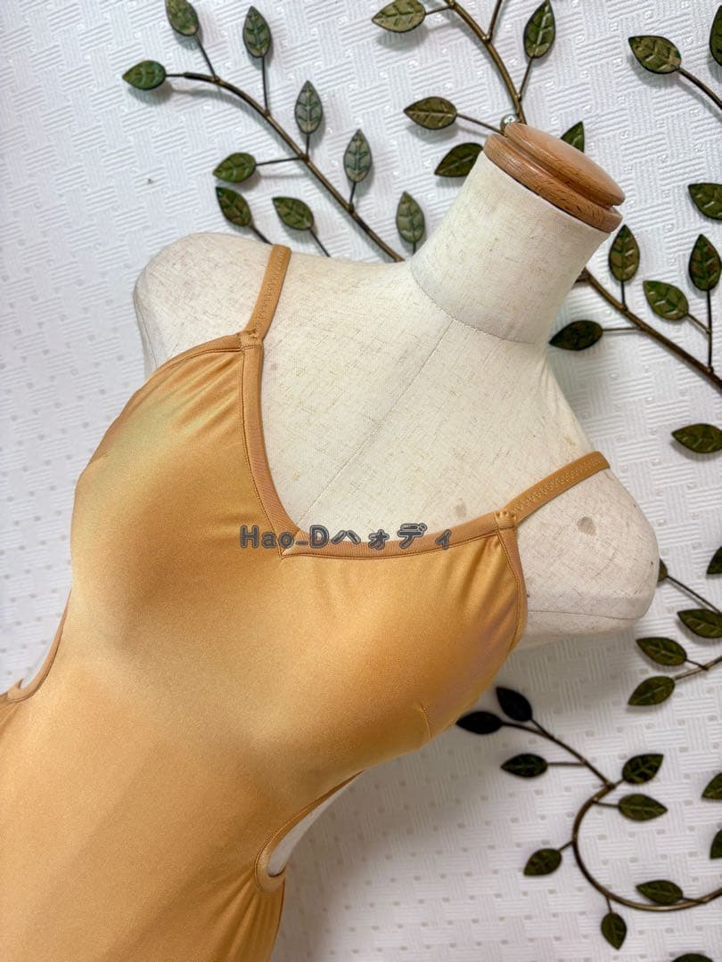 新品★ベージュ★肌色★L★レオタード★胸パット付きインナー★バレエ