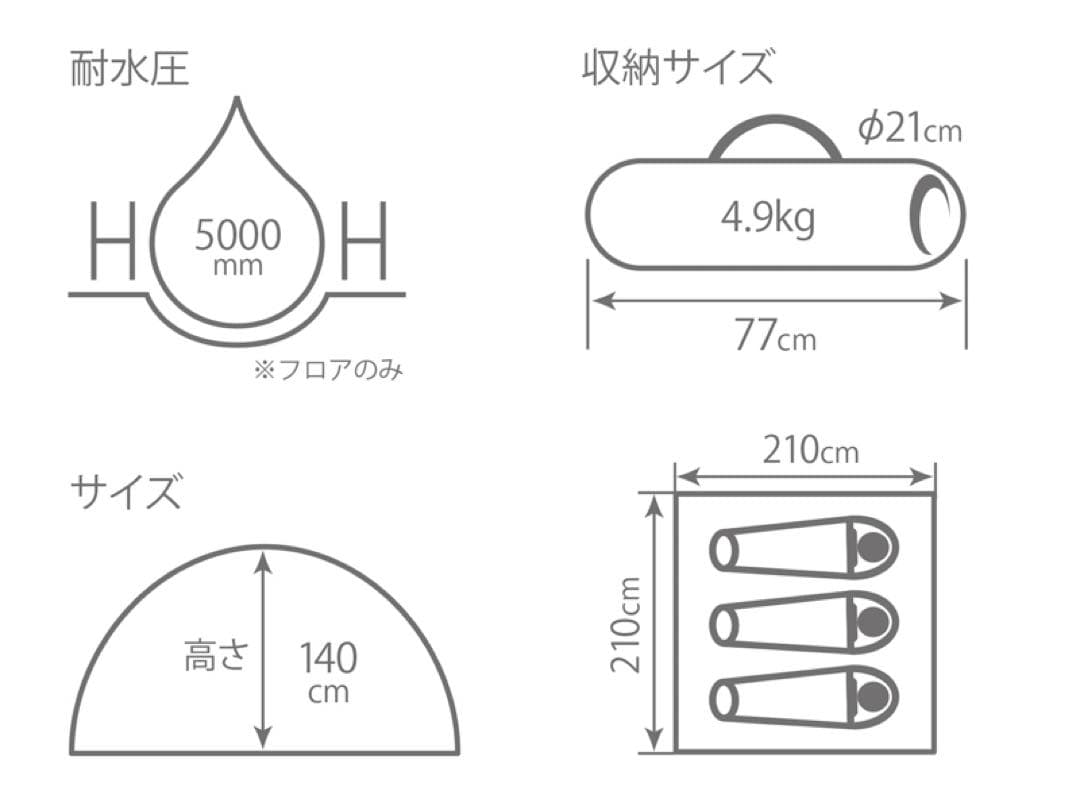 美品 DOD カンガルーテントM コットン　ワンタッチテント