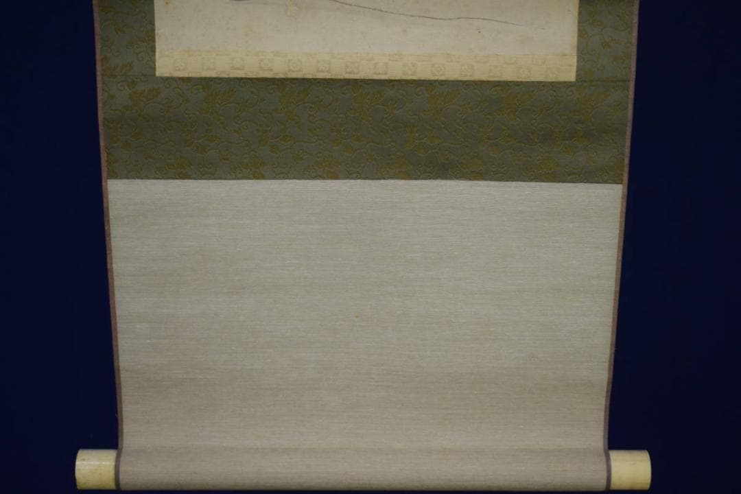 真作/根本幽峨/鷺画賛/布袋屋掛軸HI-314