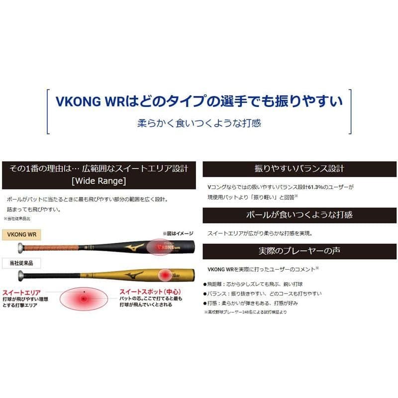 一般硬式用金属バット　高校新基準対応品　VコングWR 83cm