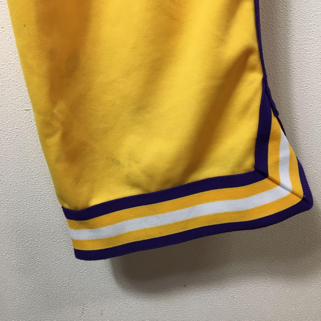 希少　NBA レイカーズ　刺繍ロゴ　バスケットボール　パンツ　イエロー　3X