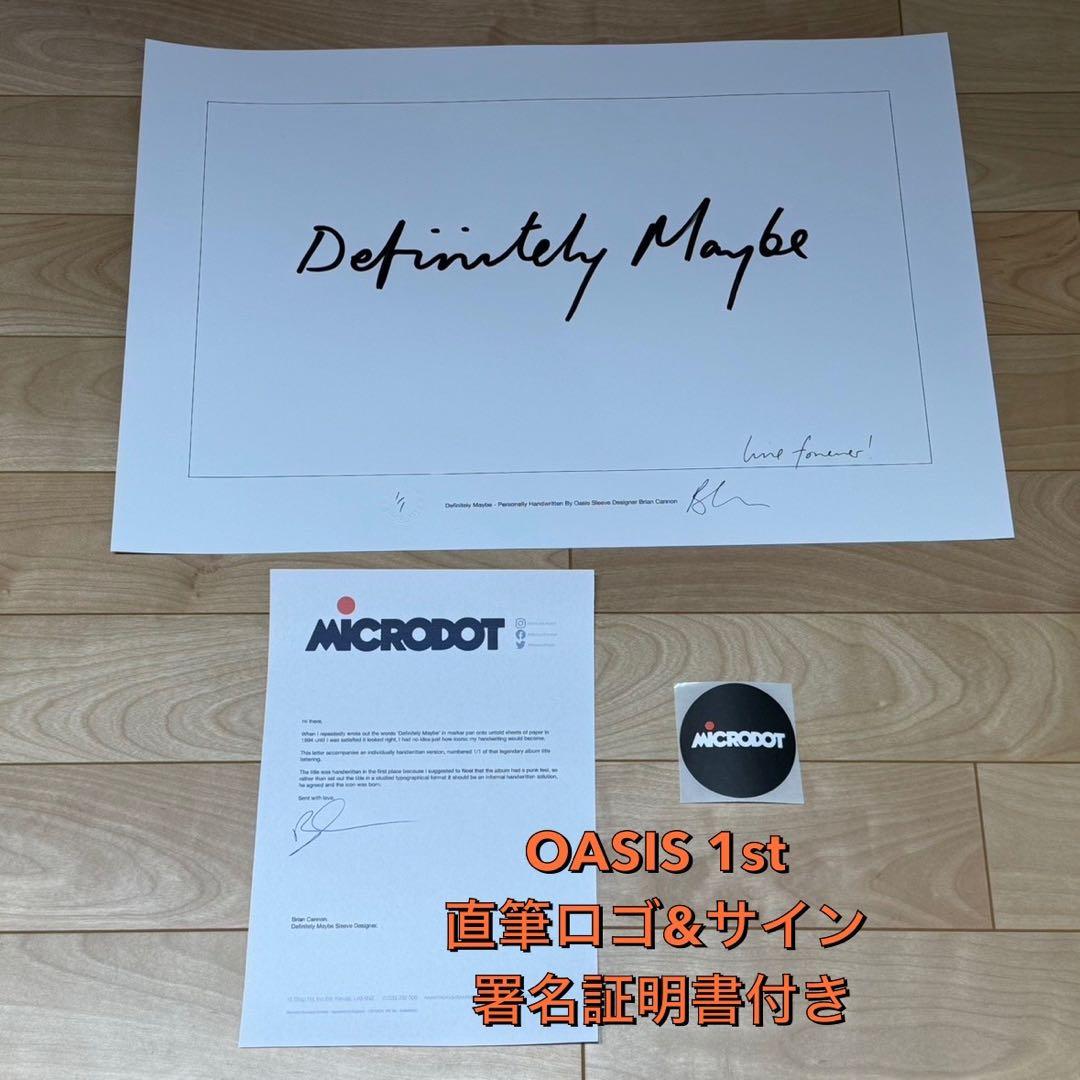 definitely maybe 直筆サイン OASIS ファーストアルバムロゴ