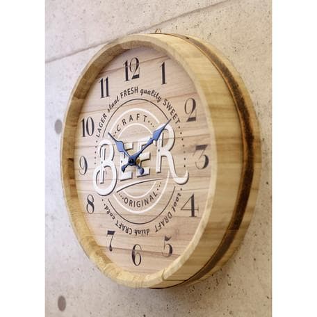 ビール樽 バレル ウォールクロック beer 壁掛け時計 40cm 店舗用 装飾