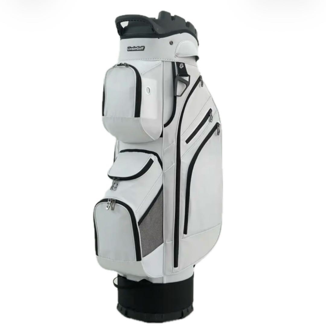 LIVSINGOLF 14分割 キャディバッグ エルゴデザイン ホワイト