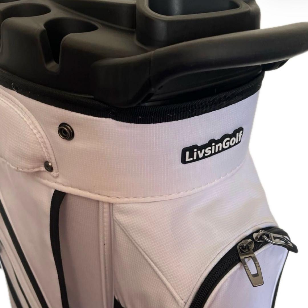 LIVSINGOLF 14分割 キャディバッグ エルゴデザイン ホワイト