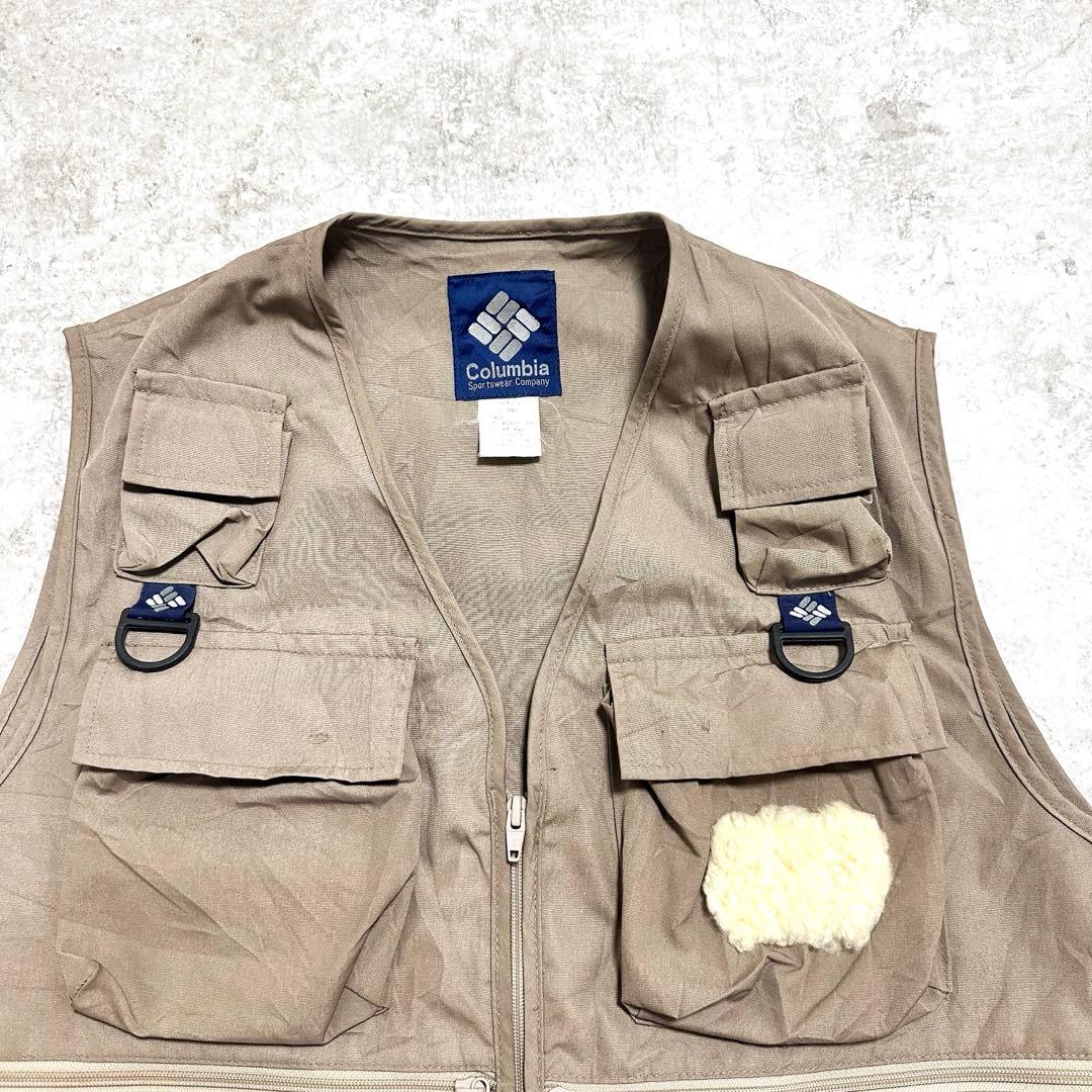 90's Columbia コロンビア フィッシングベスト 釣り 紺タグ