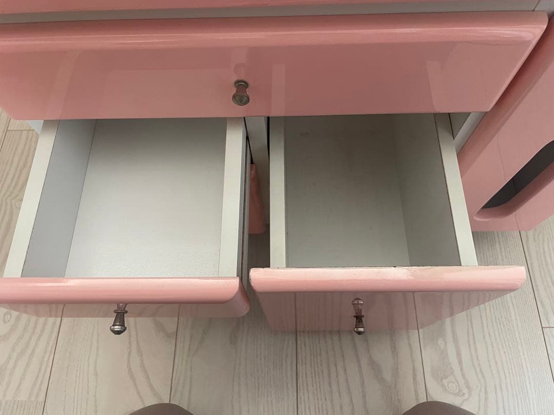 【かわいい】パステルピンク　化粧台　ドレッサー　タンス