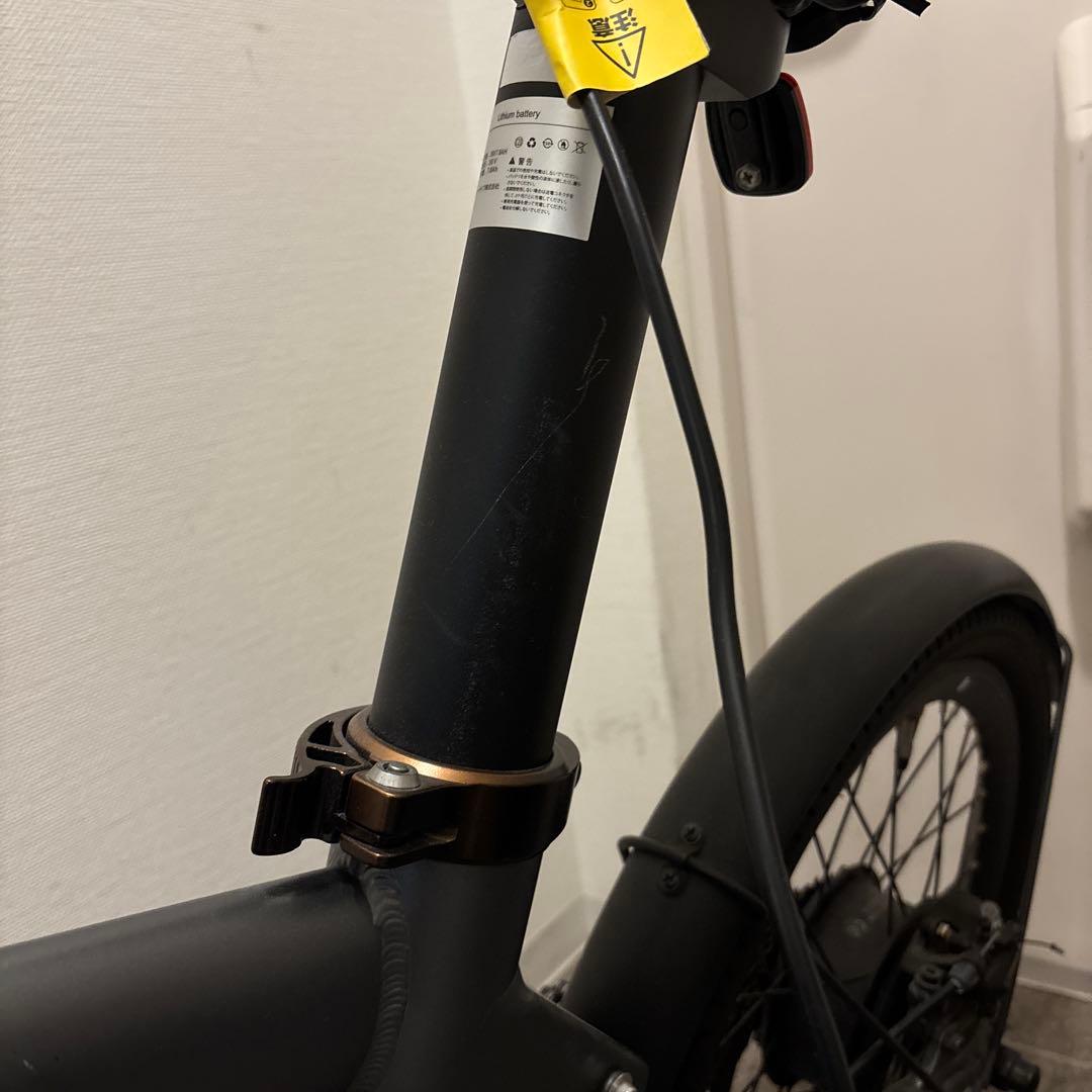 VELMO 折りたたみ電動自転車 グレー 予備充電バッテリー付