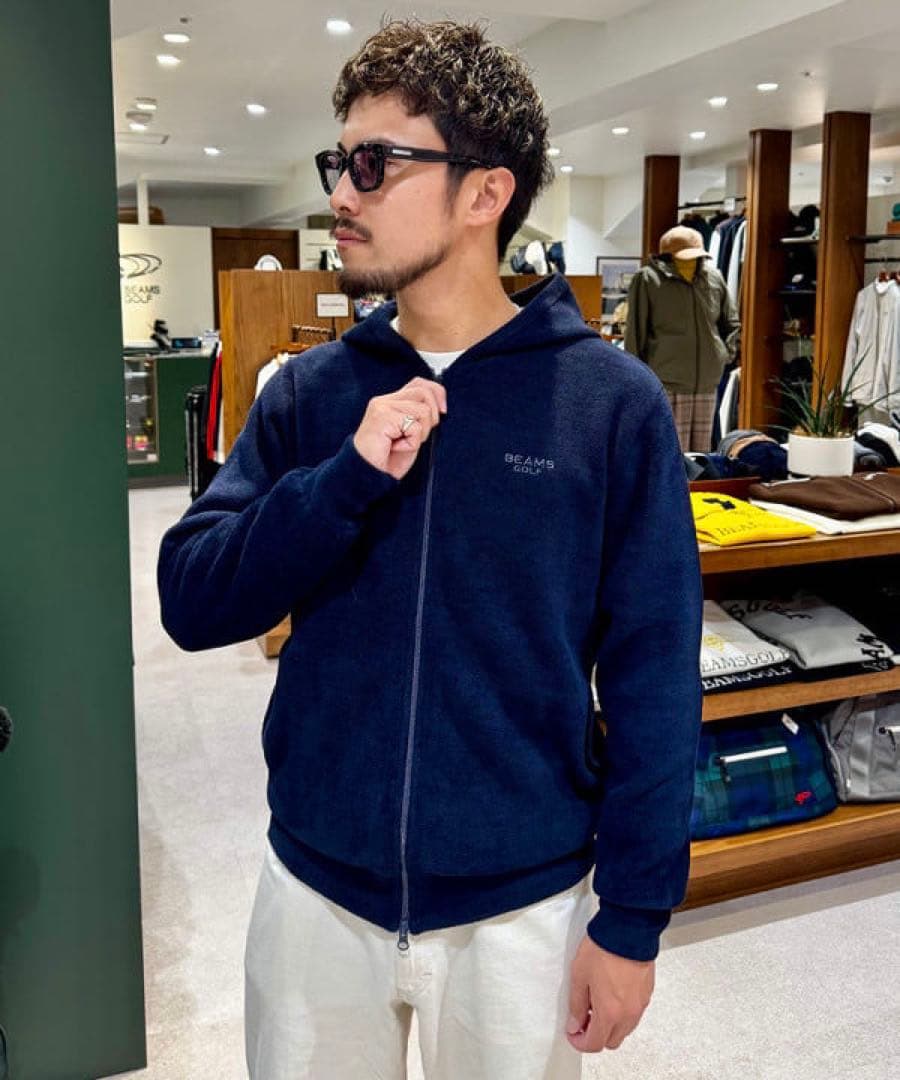 BEAMS GOLF PURPLE LABEL /パイル編み フルジップパーカー